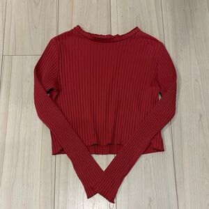 Spiritual Gangster Ribbed Red Crop Top